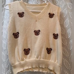 Aesthetic Teddy bear sweater vest unisex